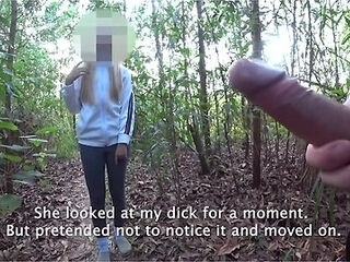 Dick Flash In Forest: Sporty Milf Caught Me Jerking Off And Laughs At My Huge Cumshot