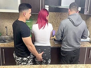 Wife And Her Husband Cooking But Ops His Friend Gropes His Wife Next To The Ntr Netorare Ntr