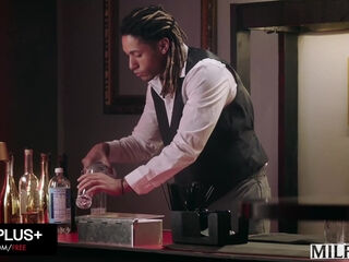 Hot MILFs Share Black Bartender's BBC in A Public Restaurant!