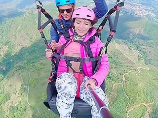 Squirting While Paragliding In 2200 M Above The Sea ( 7000 Feet )