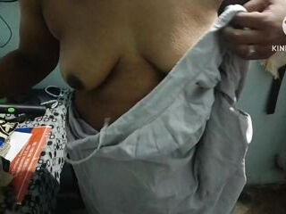 Indian Telugu couples romance and faking in home at tha morning tim