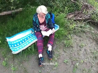 Hot Blonde Deepthroat Dick While During Recreation Nature - Public