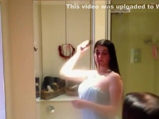my step mom 34 spied in our bathroom