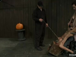 Hot Skinny Milf With Big Tits, Is Bound In A Custom Metal Device. Brutally Fucked, And Zippered. - Kink