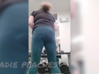 BBW Fatty Works Out and Flashes Her Tits at the Gym
