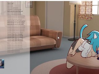 Nicoles Risky Job - Milf catgirl Gumball Nicole usando um dildo em live stream hentai game!