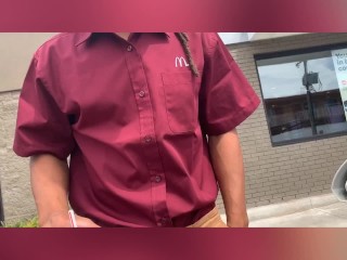 '(Risking It All) Lucky McDonaldâ€™s Manager Fucks Unhappy Customer On Cafe Lobby Table '