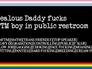'Jealous Daddy Fucks FTM Boy in Public Restroom'