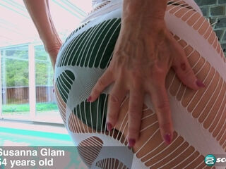 A Red-Hot 54-Year-Old's Tiny Bikini And Gaping Pussy Show