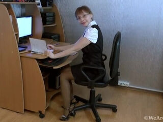 Trixie finishes work and strips naked to play - WeAreHairy