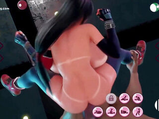 Busty Hoe takes BBC in the Ass In Public - 3D Animation