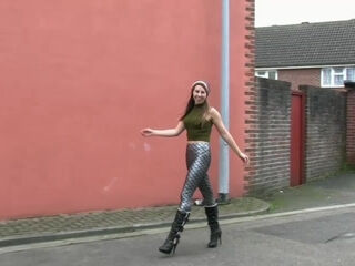 Masie struts her stuff and flaunts her muff