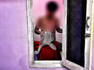 Almost Caught By Neighbor! MILF Hijab Blowjob In Window