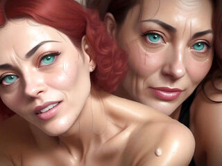 Sexy Redhead Digital Art 3D Animation