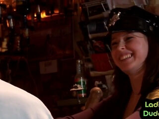 Pegging Police Cfnm Babes In Bar Nail Strapon Sissy