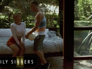 Busty Blonde MILF Rides Her Stepson Hard with Intense Passion