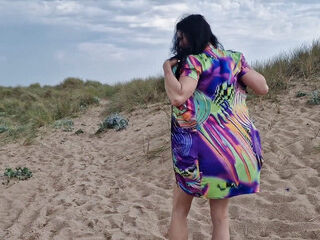 Naked and Gaping Pussy at The Beach