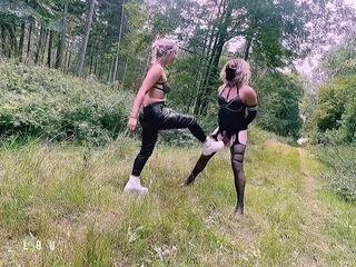 Dominant Hot Wife Ballbusting Her Feminised Crossdressing Sissy Husband