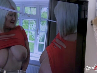 AGEDLOVE British Lady Lacey Starr Sucks and Rides Hefty Cock of Marc Kaye