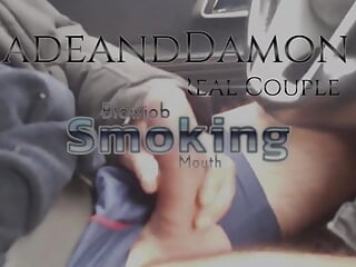 Car Smoking Blowjob Mouth Cum