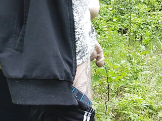 Mother-in-law sucks my dick in a public park and swallows cum