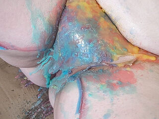 Pussy, ass and tits with hot candle wax