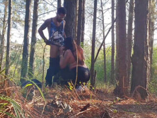 Wife Fucking in the Woods with the Black Big Dick