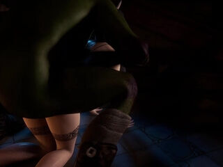 3D BBW Hot Asian MILF Got Her Pussy Fucked so Hard by the Monster