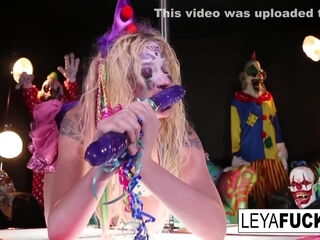 Crazy Clown Leya Takes Her Aggressions Out On Her Pussy