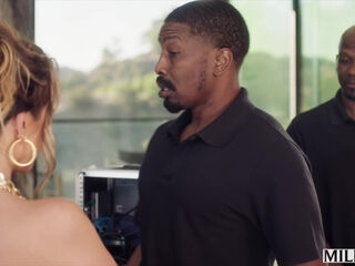 MILFY Sexy Blonde Housewife Melissa Stratton Gets Double Teamed By Two Massive BBCs