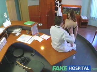FakeHospital Buxom fresh staff member inhaling and tearing up for job