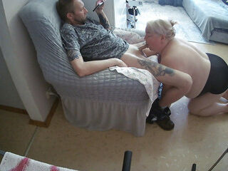 Stepmom jerks me off and my cock sucks
