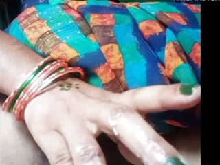 Indian sister-in-law quenches pussy thirst by inserting ass and pussy finger in memory of husband's cock