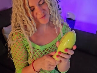 Massive Cucumber Stretches My Creamy Milf Pussy With Hot Milf