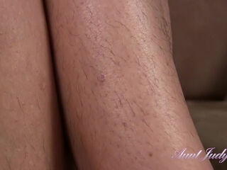 Cherise Rubs Her Hairy Pussy on the Couch