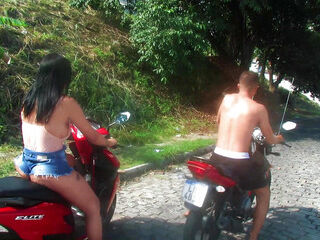 Tgata had a little problem with her bike, but the married hottie quickly fixed it