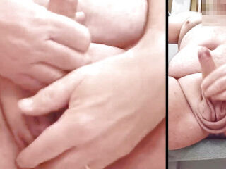 Handjob and cumshot in the bathroom 15 (2 angles)