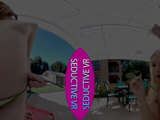 Horny Big Tits Stepmom & Her Nude Stepdaughter Help Seduce Pervy Neighbor