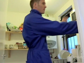 House Wife Pays The Handy Man With Sexual Services