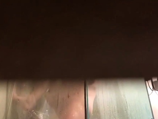 Peeking at my sexy showering stepmother
