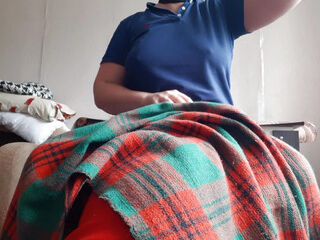 My shy stepsister licks my pussy under the blanket