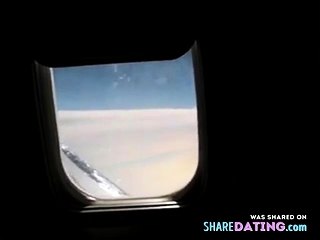 Super-fucking-hot cougar wifey finger-banging Herself on Commercial Airplane