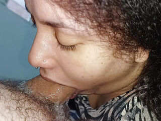 EXTREME POV, she swallows deep the naughty's hard cock with her big thirsty mouth
