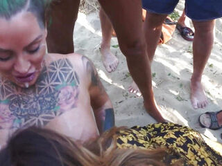 Swinger Sand Dunes Mass Suck off Bukkake
