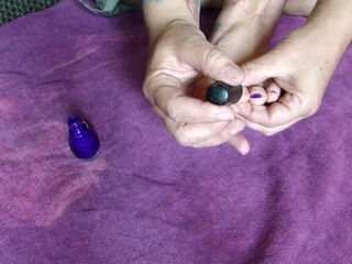 'Painting My Toes....Purple'