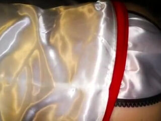 FULLBACK PANTIES - MASTURBATION - Step mom MASTURBATES IN SILVER SATIN PANTIES