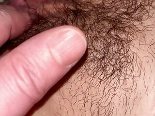 Hairy pussy squirting during fingering